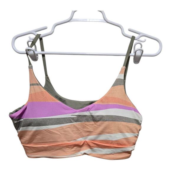 prAna Willow Falls Reversible Bikini Top Orange Green Size L - Picture 3 of 6